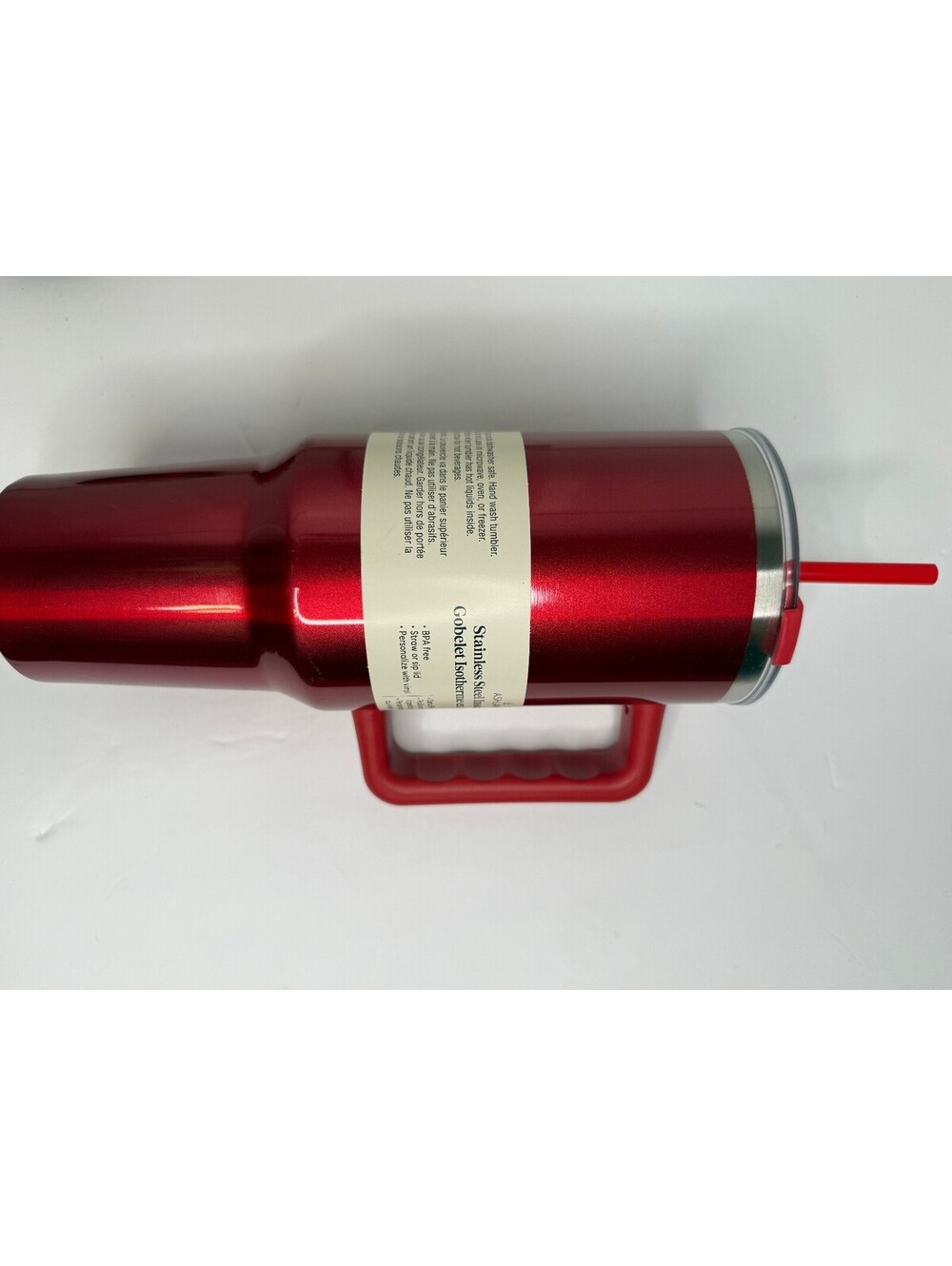Ashland 40 oz Red Stainless Steel Insulated Tumbler with Handle & Straw